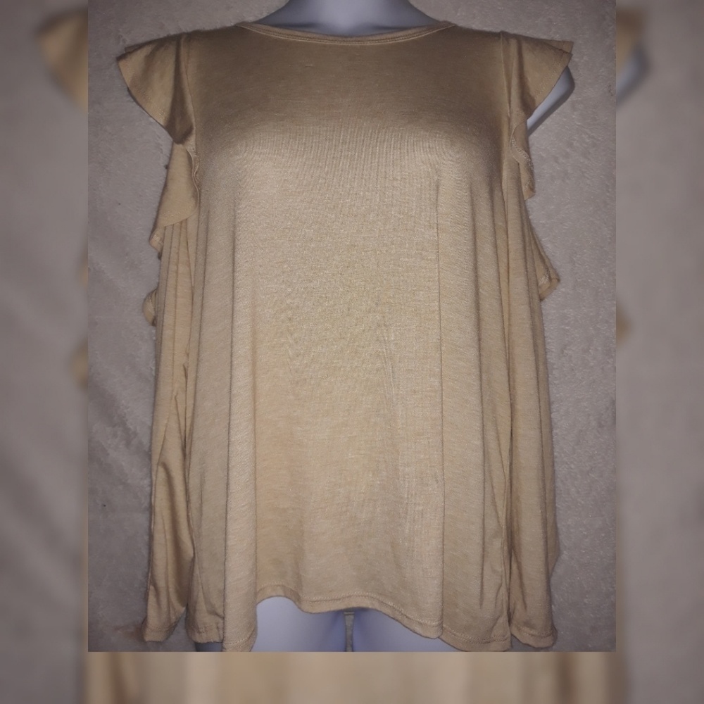 Plus Size-Cold Shoulder Cream Blouse